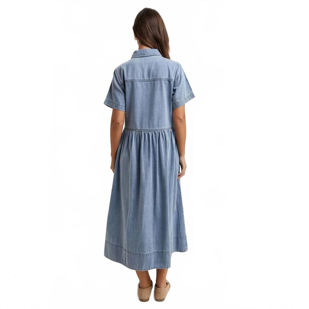 NEW WISHLIST button front shirt dress in denim - Picture 3 of 4